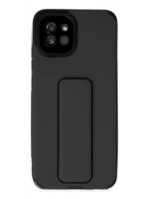 Newface Samsung Galaxy A03 Kılıf Mega Standlı Silikon - Siyah