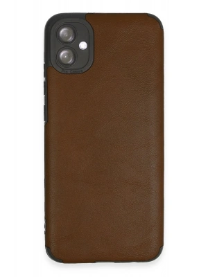 Newface Samsung Galaxy A04E Kılıf Loop Deri Silikon - Kahverengi