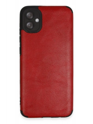 Newface Samsung Galaxy A04E Kılıf Loop Deri Silikon - Kırmızı