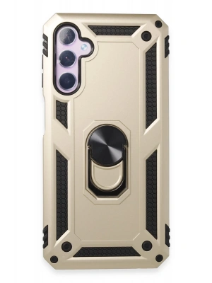 Newface Samsung Galaxy A14 4G Kılıf Sofya Yüzüklü Silikon Kapak - Gold