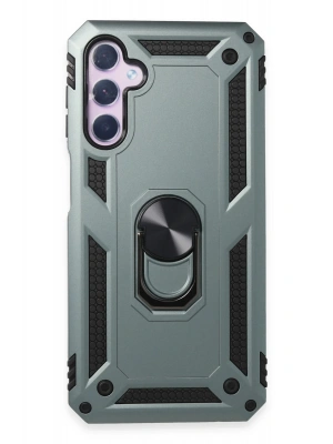 Newface Samsung Galaxy A14 4G Kılıf Sofya Yüzüklü Silikon Kapak - Yeşil