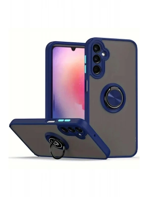 Newface Samsung Galaxy A17 5G Montreal Yüzüklü Silikon Kapak - Lacivert