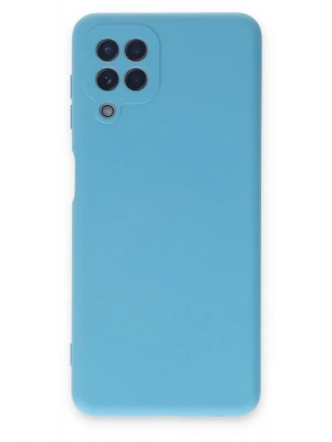 Newface Samsung Galaxy A22 Kılıf Nano içi Kadife Silikon - Mavi