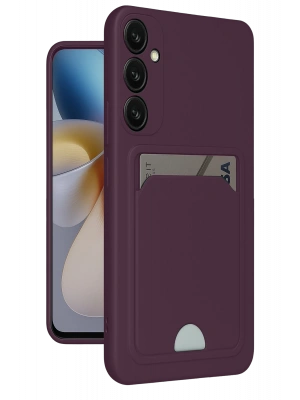 Newface Samsung Galaxy A26 Kılıf Kelvin Kartvizitli Silikon - Derin Mor