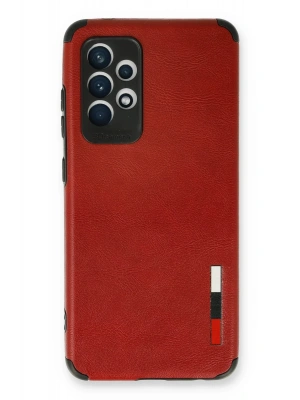 Newface Samsung Galaxy A33 5G Kılıf Loop Deri Silikon - Kırmızı