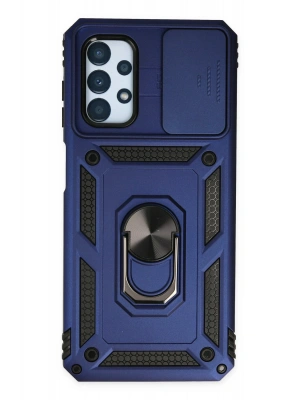 Newface Samsung Galaxy A33 5G Kılıf Pars Lens Yüzüklü Silikon - Lacivert