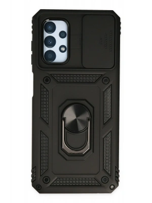 Newface Samsung Galaxy A33 5G Kılıf Pars Lens Yüzüklü Silikon - Siyah