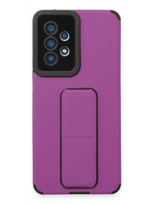 Newface Samsung Galaxy A53 5G Kılıf Mega Standlı Silikon - Mor