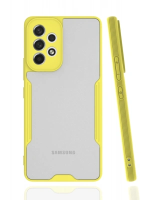 Newface Samsung Galaxy A53 5G Kılıf Platin Silikon - Sarı