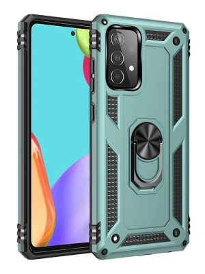 Newface Samsung Galaxy A53 5G Kılıf Sofya Yüzüklü Silikon Kapak - Yeşil