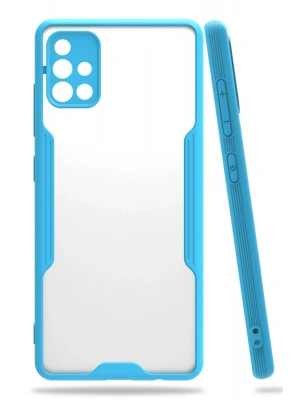 Newface Samsung Galaxy A71 Kılıf Platin Silikon - Mavi