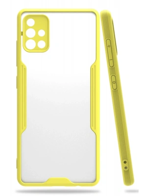 Newface Samsung Galaxy A71 Kılıf Platin Silikon - Sarı