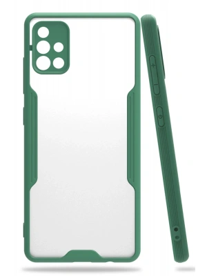 Newface Samsung Galaxy A71 Kılıf Platin Silikon - Yeşil