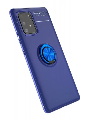 Newface Samsung Galaxy A91 / S10 Lite Kılıf Range Yüzüklü Silikon - Mavi