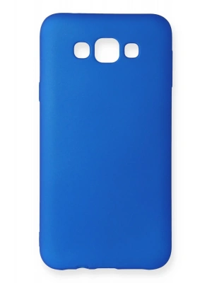 Newface Samsung Galaxy E7 Kılıf First Silikon - Mavi
