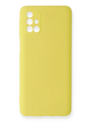 Newface Samsung Galaxy M31S Kılıf Nano içi Kadife Silikon - Sarı