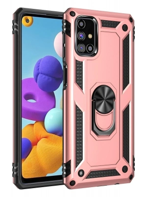 Newface Samsung Galaxy M31S Kılıf Sofya Yüzüklü Silikon Kapak - Rose