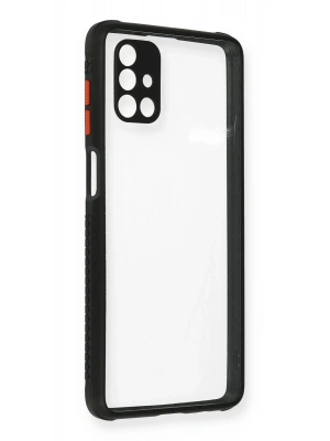 Newface Samsung Galaxy M51 Kılıf Miami Şeffaf Silikon - Siyah