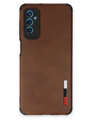 Newface Samsung Galaxy M52 5G Kılıf Loop Deri Silikon - Kahverengi