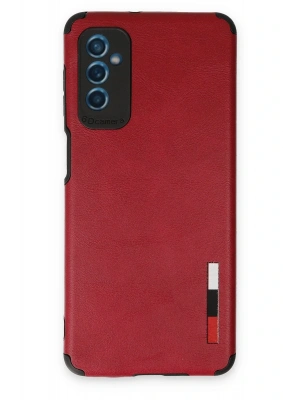 Newface Samsung Galaxy M52 5G Kılıf Loop Deri Silikon - Kırmızı
