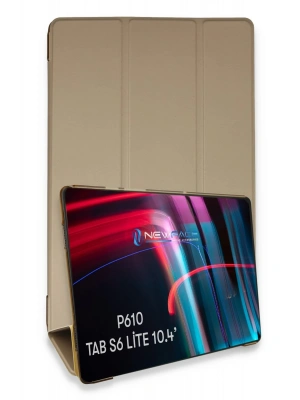 Newface Samsung Galaxy P610 Tab S6 Lite 10.4 Kılıf Tablet Smart Kılıf - Gold