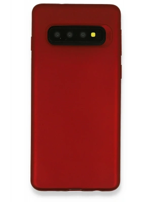 Newface Samsung Galaxy S10 Plus Kılıf First Silikon - Bordo