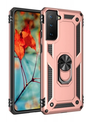 Newface Samsung Galaxy S21 Plus Kılıf Sofya Yüzüklü Silikon Kapak - Rose