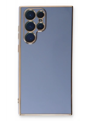 Newface Samsung Galaxy S22 Ultra Kılıf Volet Silikon - Mavi