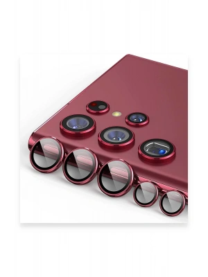 Newface Samsung Galaxy S23 Ultra Valdez Metal Kamera Lens - Kırmızı