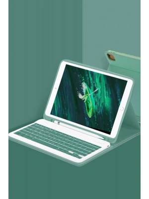 Newface Samsung Galaxy X910 Tab S9 Ultra 14.6 Kılıf KC01 Smart Klavyeli Tablet Kılıfı - Koyu Yeşil