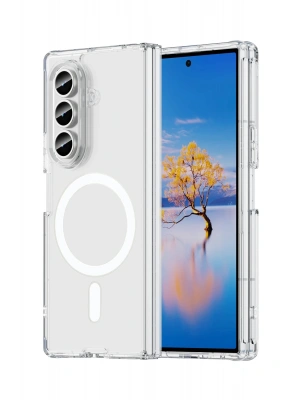 Newface Samsung Galaxy Z Fold 7 Kılıf Magneticsafe Şeffaf Silikon - Şeffaf