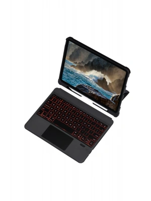 Newface T5209D iPad Pro 12.9 (2021) Kılıf İnter Ledli Klavyeli Tablet Kılıfı - Siyah