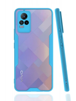 Newface Vivo V21e Kılıf Platin Silikon - Mavi