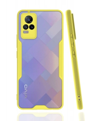 Newface Vivo V21e Kılıf Platin Silikon - Sarı