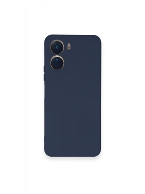 Newface Vivo Y16 Kılıf Nano içi Kadife Silikon - Lacivert