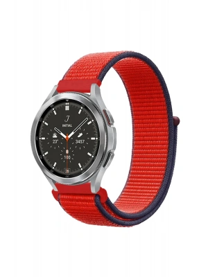 Newface Watch 22mm Hasırlı Cırtcırtlı Kordon - Kırmızı