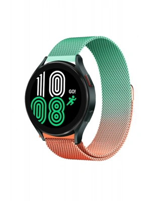 Newface Watch 22mm Metal Mıknatıslı Kordon - Turuncu-Yeşil