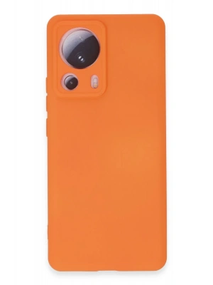 Newface Xiaomi Mi 13 Lite Kılıf Nano içi Kadife Silikon - Turuncu