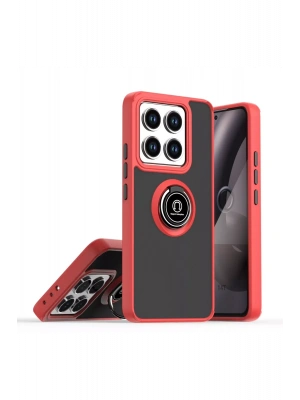 Newface Xiaomi Mi 15 Kılıf Montreal Yüzüklü Silikon Kapak - Kırmızı