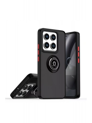 Newface Xiaomi Mi 15 Kılıf Montreal Yüzüklü Silikon Kapak - Siyah