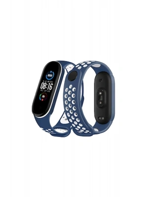 Newface Xiaomi Mi Band 4 Spor Delikli Kordon - Lacivert-Beyaz