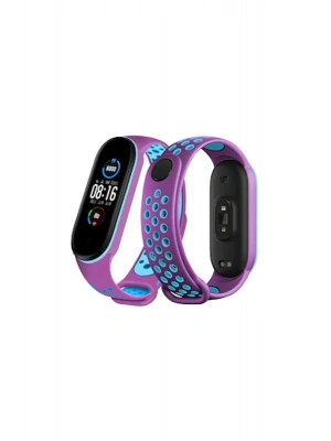 Newface Xiaomi Mi Band 4 Spor Delikli Kordon - Mor-Mavi