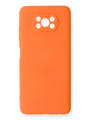 Newface Xiaomi Pocophone X3 Kılıf Nano içi Kadife Silikon - Turuncu