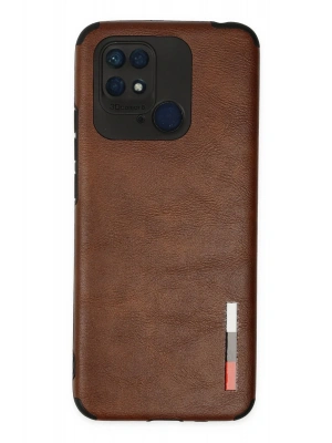 Newface Xiaomi Redmi 10C Kılıf Loop Deri Silikon - Kahverengi