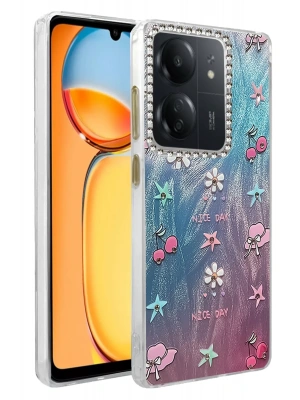 Newface Xiaomi Redmi 13C Kılıf Blade Aynalı Desenli Kapak - Desen 4