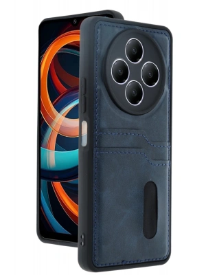 Newface Xiaomi Redmi 14C Kılıf Sara Kartvizitli Deri Kılıf - Lacivert