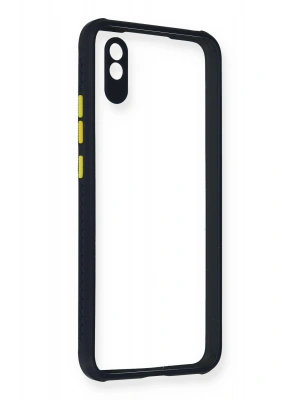 Newface Xiaomi Redmi 9A Kılıf Miami Şeffaf Silikon - Lacivert