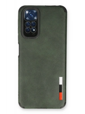 Newface Xiaomi Redmi Note 11 Kılıf Loop Deri Silikon - Yeşil