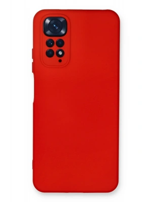Newface Xiaomi Redmi Note 11 Kılıf Nano içi Kadife Silikon - Kırmızı