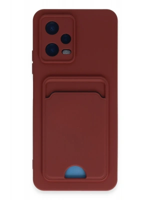 Newface Xiaomi Redmi Note 12 4G Kılıf Kelvin Kartvizitli Silikon - Bordo